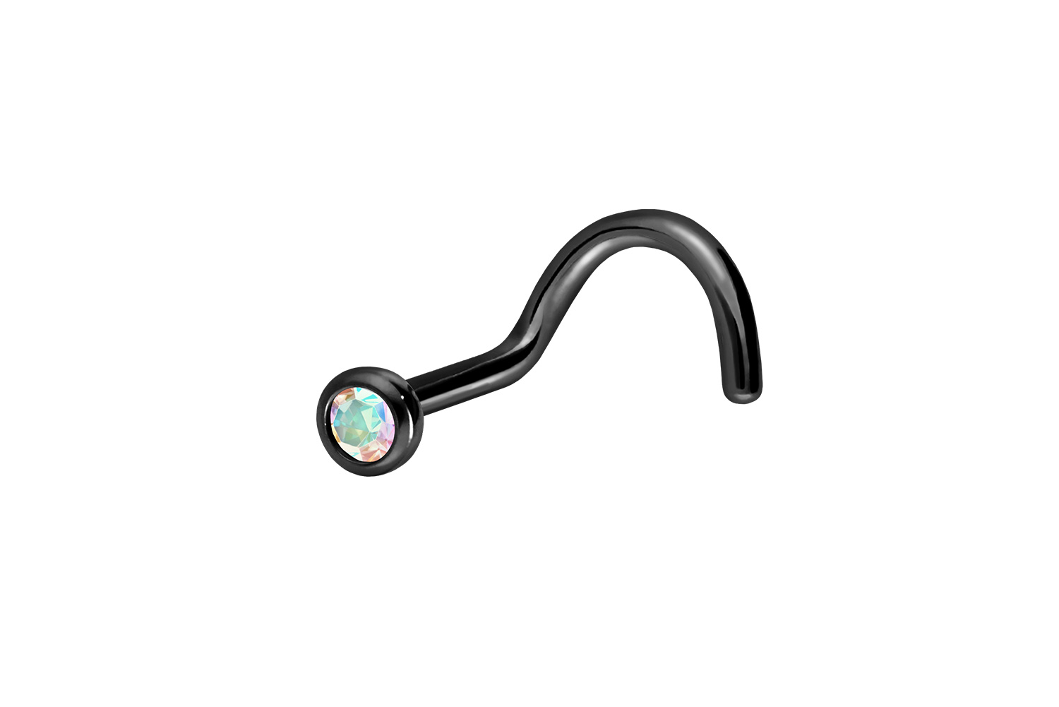 Chirurgenstahl Nasenstecker Spirale KRISTALL